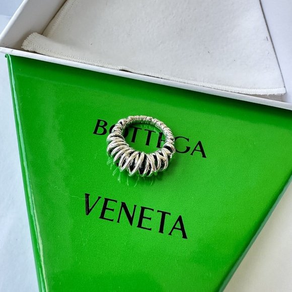 NEW BOTTEGA VENETA RING DISC Sterling Silver 6.5 US 13 IT - Picture 1 of 6